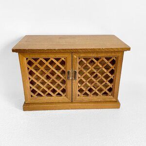 RARE Vintage 1960s Wooden Armoire Jewelry Box Made Japan, (11"L X 7"Tall  X 6ʺW)